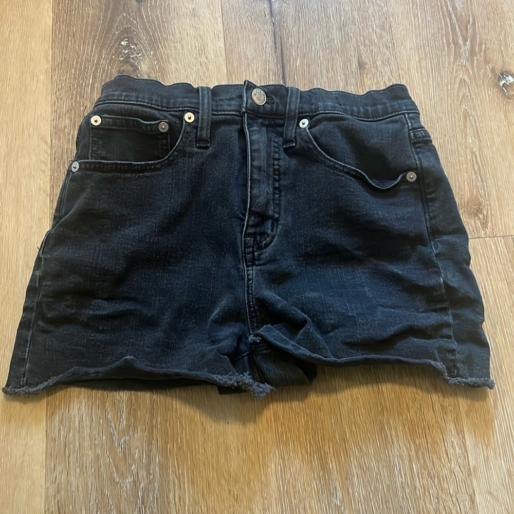 Madewell High Rise Denim Shorts Size 24 Black